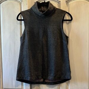 Sleeveless Gray Turtleneck Top